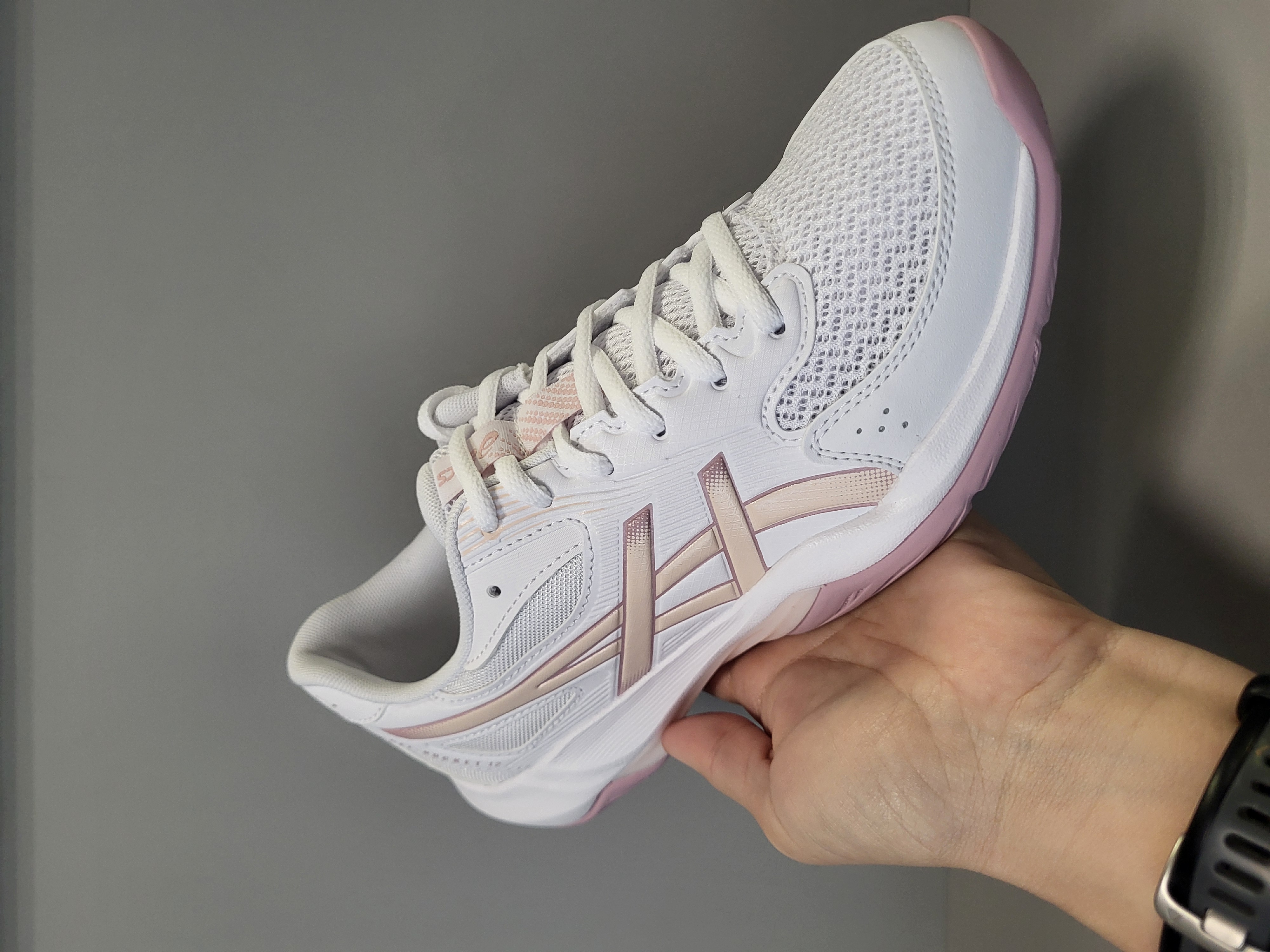Кросівки сквош жін. Asics Rocket 12 white/pink (1072A119-103